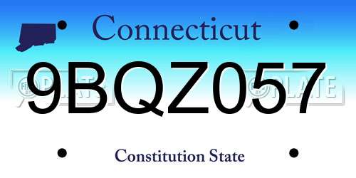 9BQZ057 Connecticut License Plate