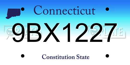 9BX1227 Connecticut License Plate