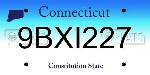 9BXI227 Connecticut License Plate