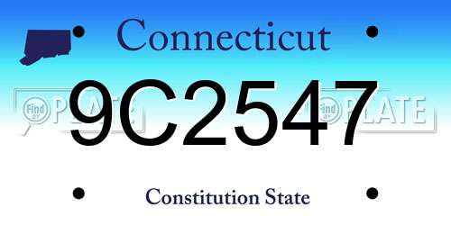 9C2547 Connecticut License Plate