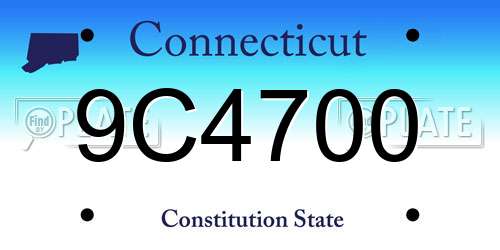 9C4700 Connecticut License Plate