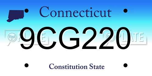 9CG220 Connecticut License Plate