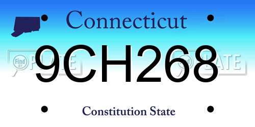 9CH268 Connecticut License Plate