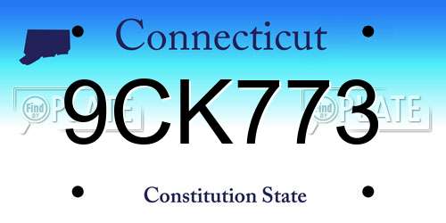 9CK773 Connecticut License Plate