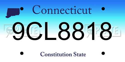 9CL8818 Connecticut License Plate