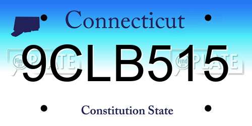 9CLB515 Connecticut License Plate