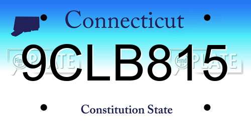 9CLB815 Connecticut License Plate
