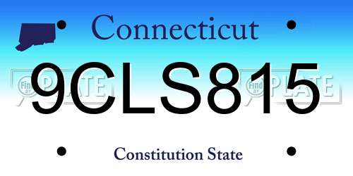 9CLS815 Connecticut License Plate