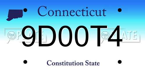 9D00T4 Connecticut License Plate