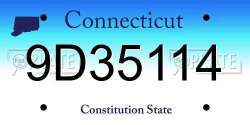9D35114 Connecticut License Plate
