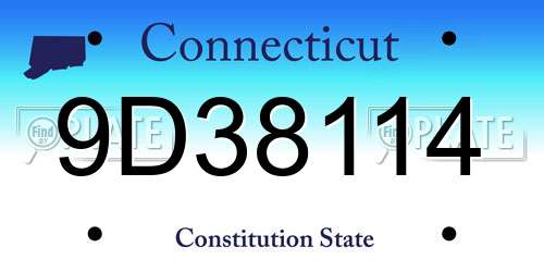 9D38114 Connecticut License Plate