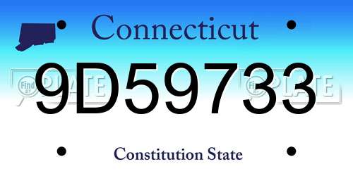 9D59733 Connecticut License Plate
