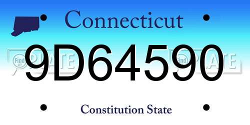 9D64590 Connecticut License Plate
