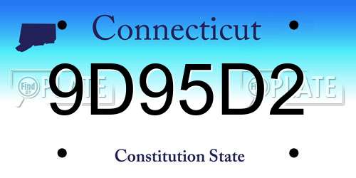 9D95D2 Connecticut License Plate