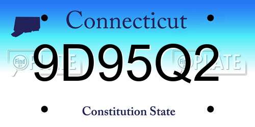 9D95Q2 Connecticut License Plate