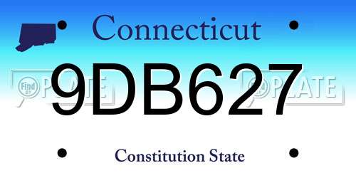 9DB627 Connecticut License Plate