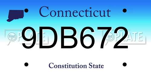 9DB672 Connecticut License Plate