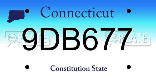 9DB677 Connecticut License Plate