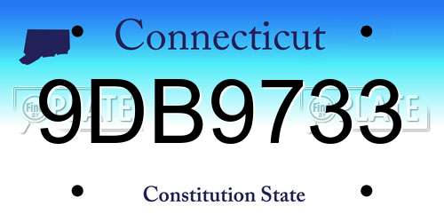 9DB9733 Connecticut License Plate