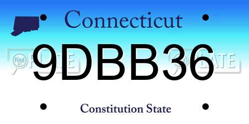 9DBB36 Connecticut License Plate