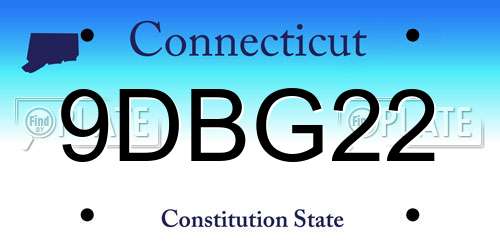9DBG22 Connecticut License Plate