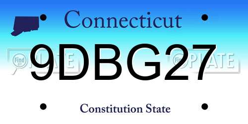 9DBG27 Connecticut License Plate