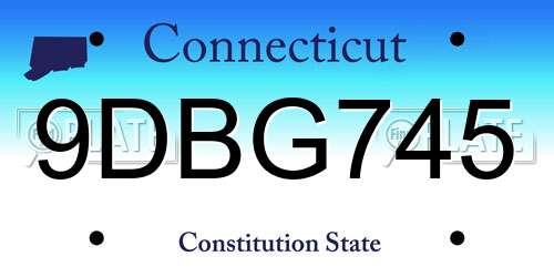 9DBG745 Connecticut License Plate