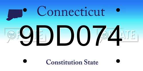 9DD074 Connecticut License Plate