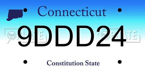 9DDD24 Connecticut License Plate