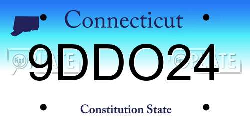 9DDO24 Connecticut License Plate