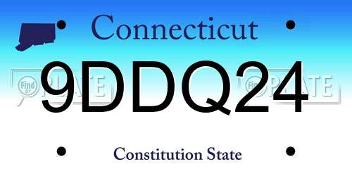 9DDQ24 Connecticut License Plate