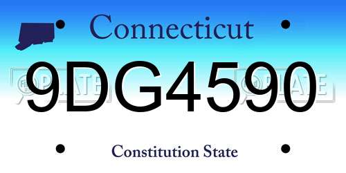 9DG4590 Connecticut License Plate