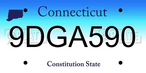 9DGA590 Connecticut License Plate