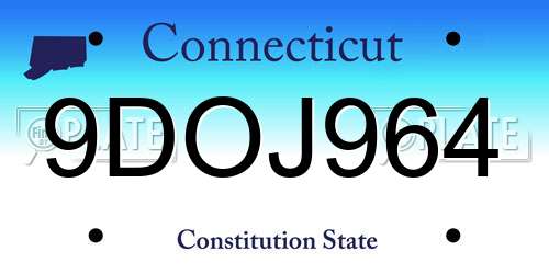 9DOJ964 Connecticut License Plate