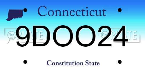 9DOO24 Connecticut License Plate
