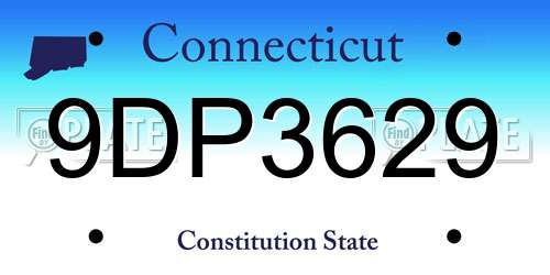 9DP3629 Connecticut License Plate
