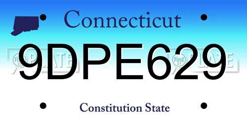 9DPE629 Connecticut License Plate