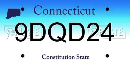 9DQD24 Connecticut License Plate