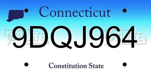 9DQJ964 Connecticut License Plate