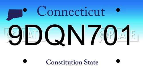 9DQN701 Connecticut License Plate