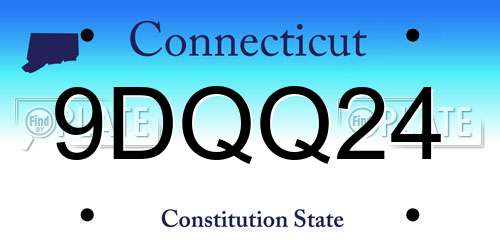 9DQQ24 Connecticut License Plate