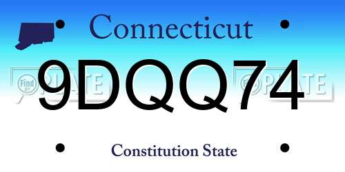 9DQQ74 Connecticut License Plate