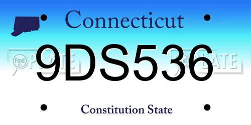 9DS536 Connecticut License Plate
