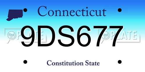 9DS677 Connecticut License Plate