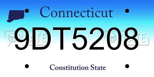 9DT5208 Connecticut License Plate