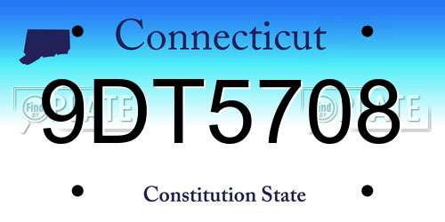9DT5708 Connecticut License Plate
