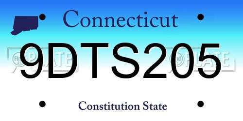9DTS205 Connecticut License Plate