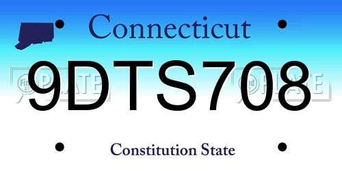9DTS708 Connecticut License Plate