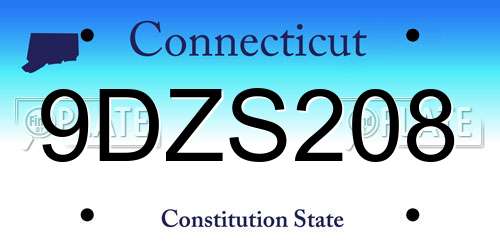 9DZS208 Connecticut License Plate