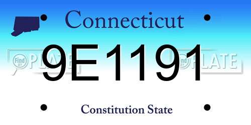 9E1191 Connecticut License Plate